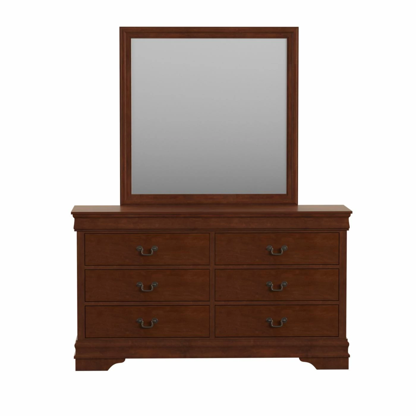 Hot Sale π Media Chests & π Dressers Weston Home Hayworth 6 Drawer π Dresser With Mirror - Brown π - Image 4