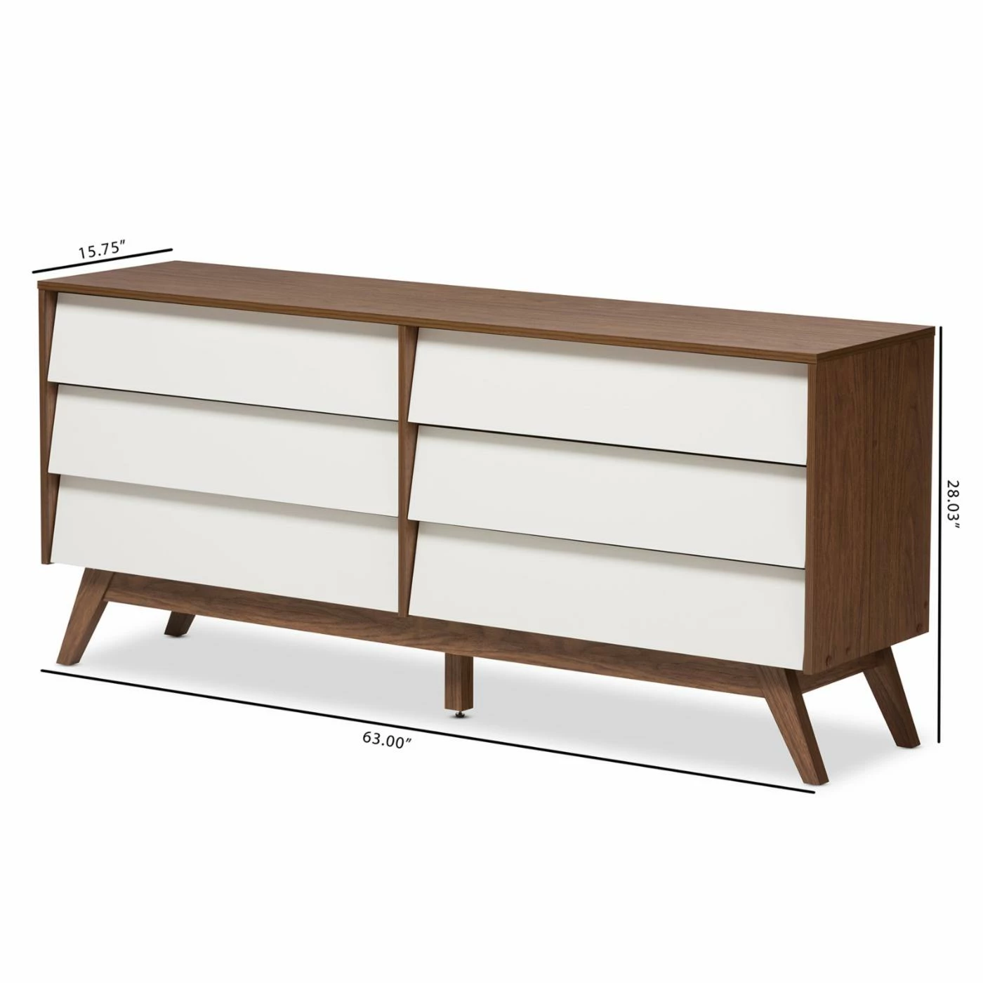 New π Dressers Baxton Studio Hildon 6-Drawer Storage π Dresser π - Image 4