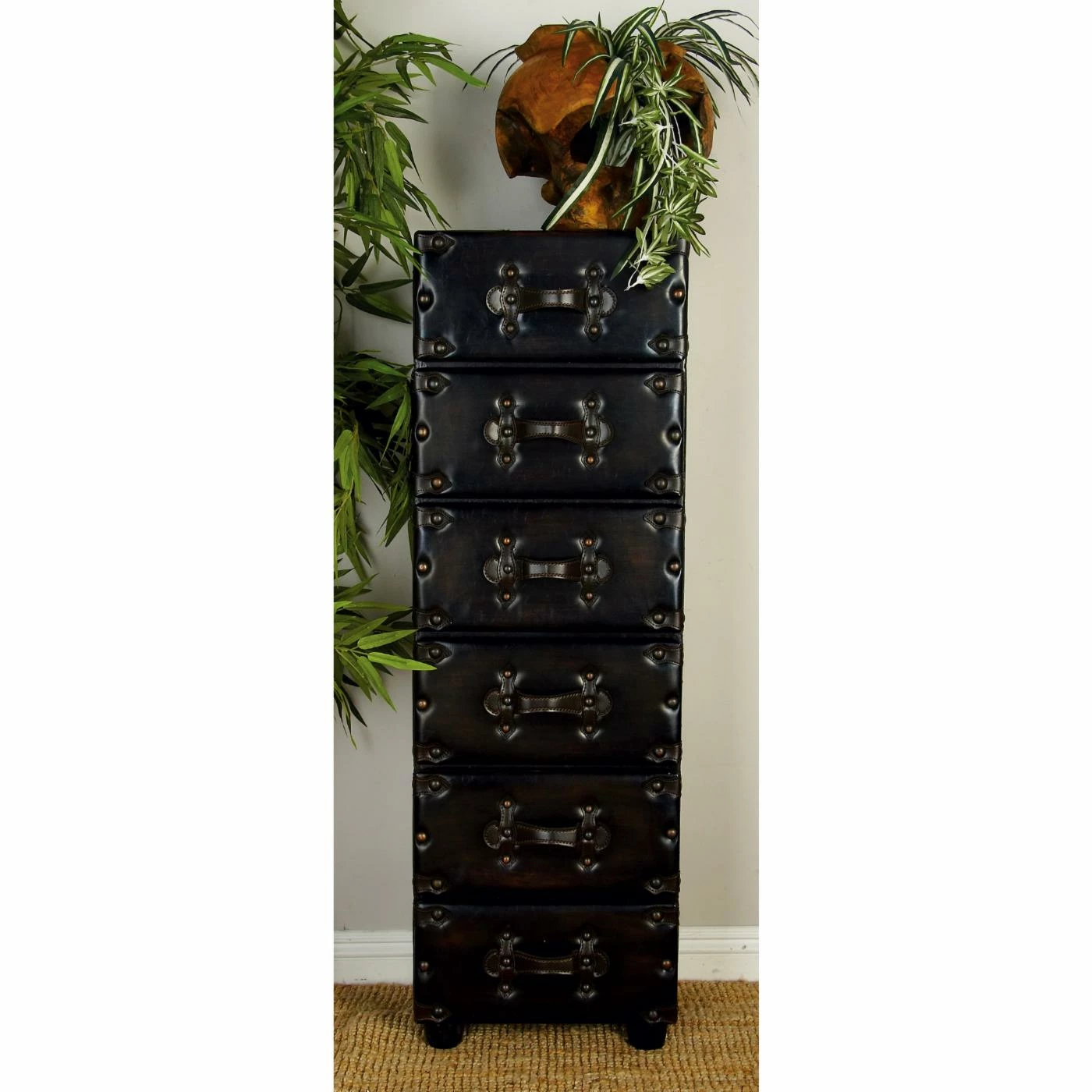 Discount β€οΈ Lingerie Chests DecMode 6 Drawer Dark Leather Lingerie Chest π - Image 6