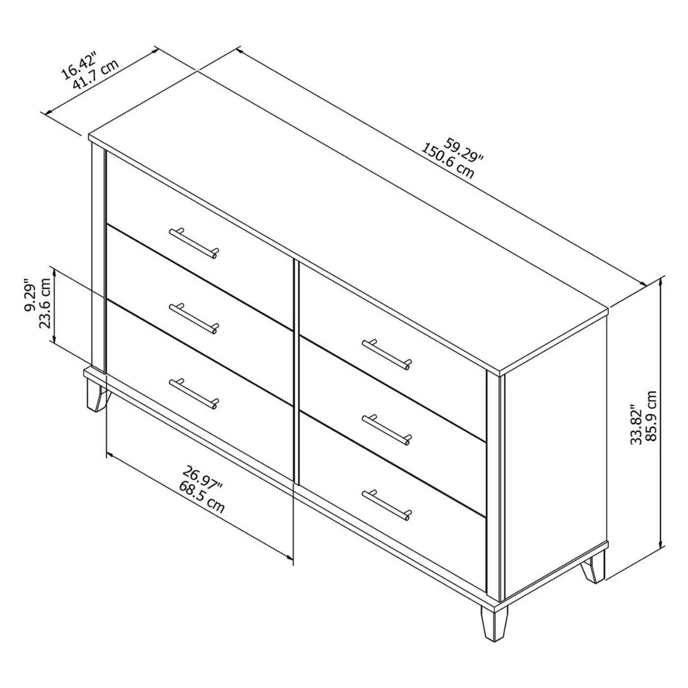 Outlet π₯ Dressers Bush Furniture Somerset 6 Drawer π Dresser π - Image 7