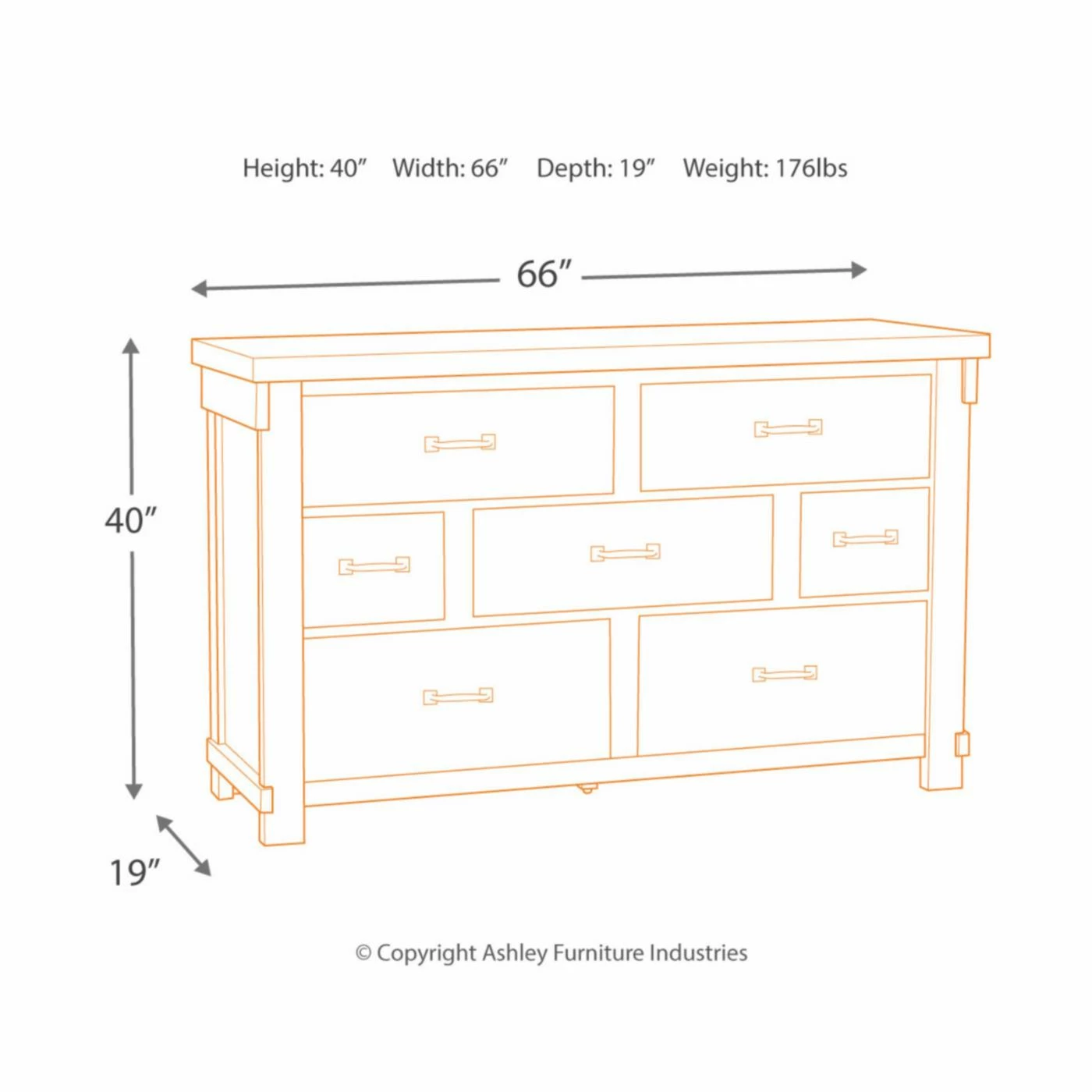 Deals ๐งจ Dressers Signature Design By Ashley Brashland 7 Drawer ๐ Dresser โจ - Image 8