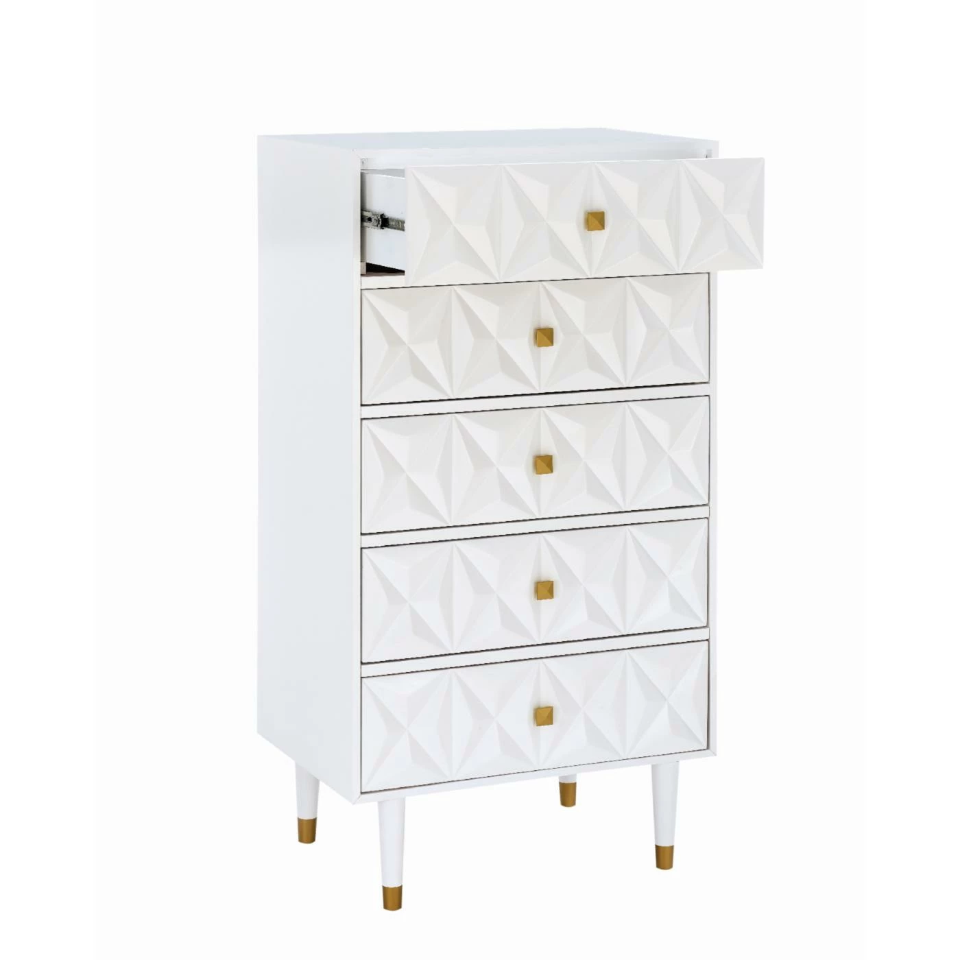 Best Sale ๐ Bedroom ๐ Dressers Linon Geo 5-Drawer ๐ Dresser - White โค๏ธ - Image 8