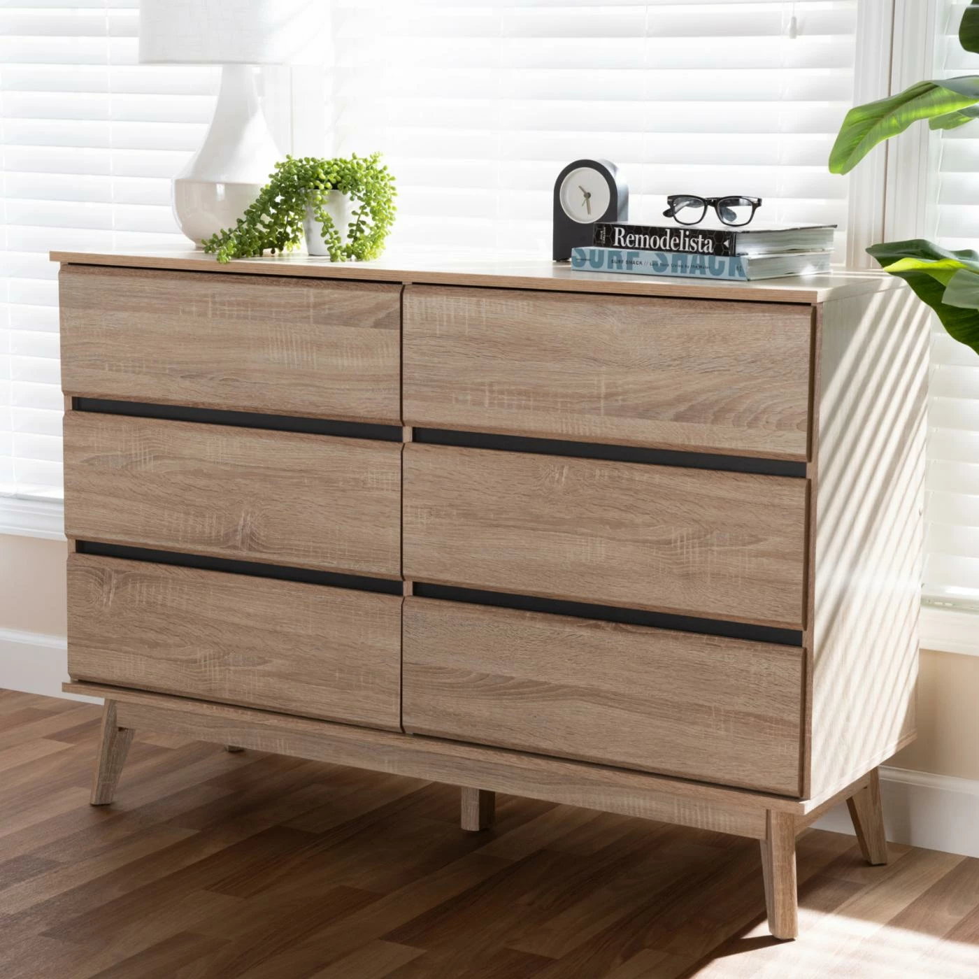 Buy ๐ฅฐ Dressers Baxton Studio Miren Mid-Century Modern 6 Drawer ๐ Dresser ๐งจ - Image 8