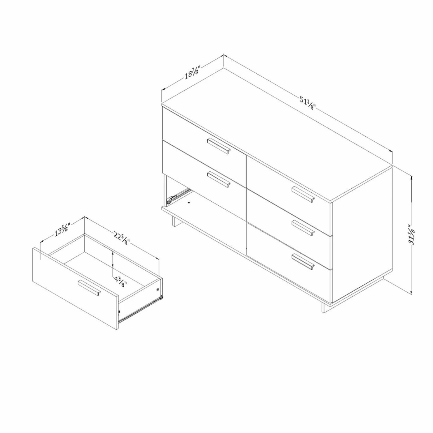 Cheap π₯ Bedroom π Dressers South Shore Cavalleri 6 Drawer Double π Dresser π - Image 9