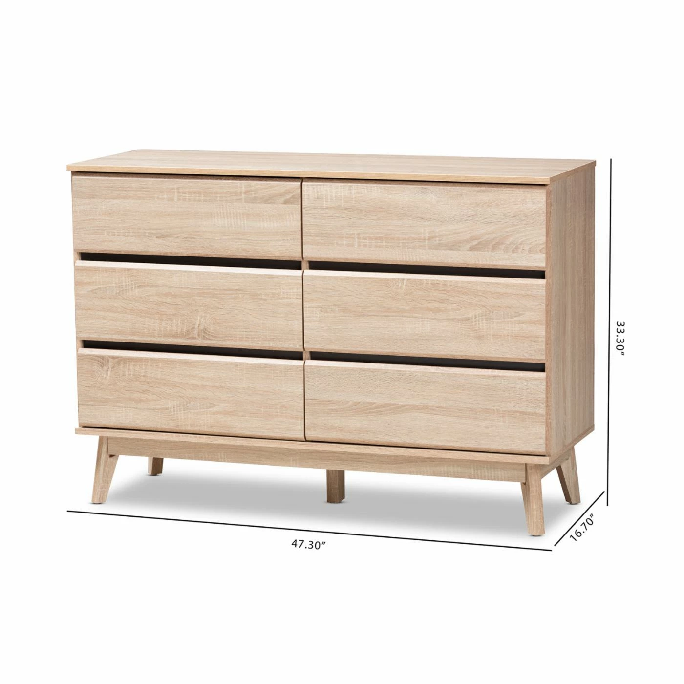 Buy ๐ฅฐ Dressers Baxton Studio Miren Mid-Century Modern 6 Drawer ๐ Dresser ๐งจ - Image 10