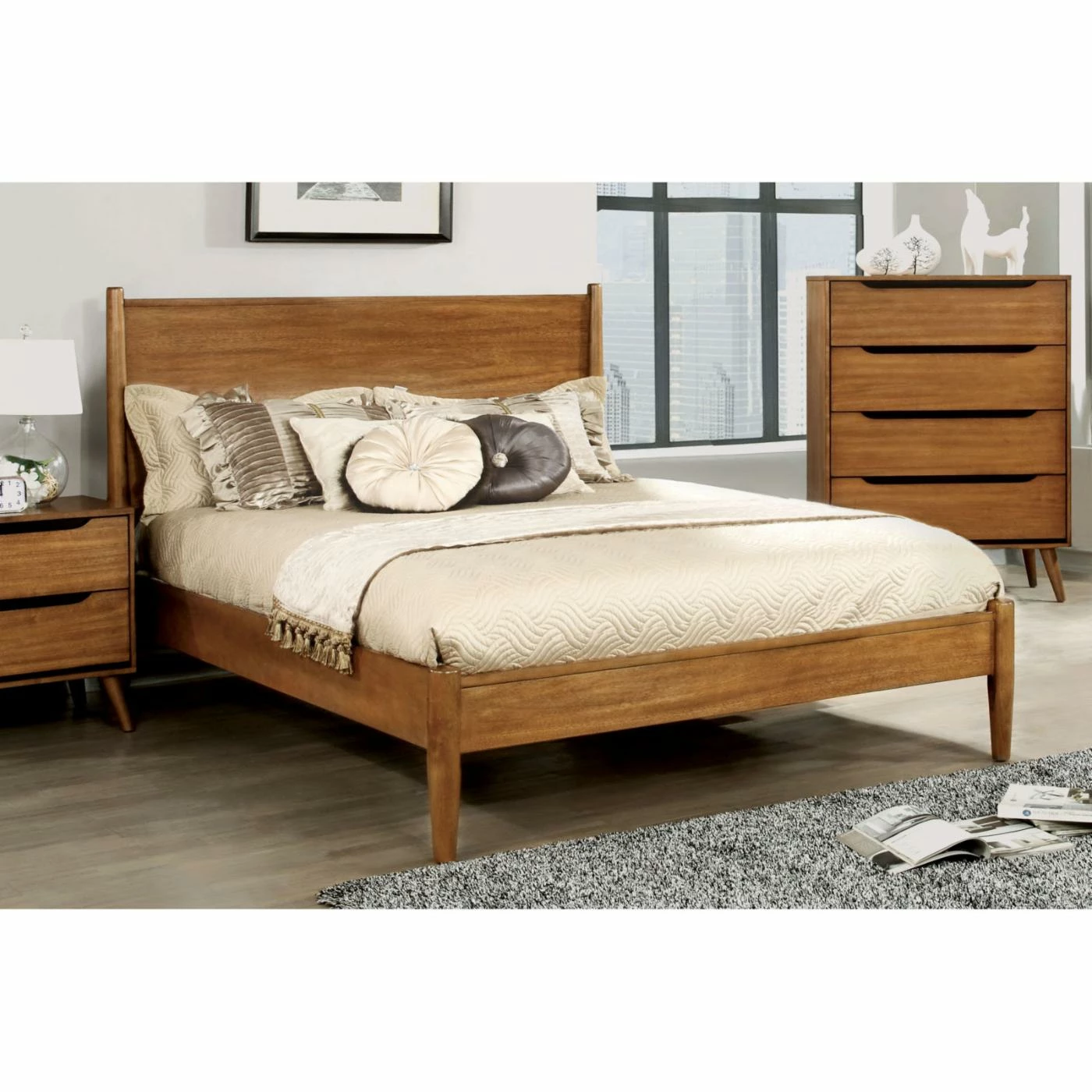 New โ๏ธ Chests Furniture Of America Adina Mid Century Modern 4 Drawer Chest ๐งจ - Image 3