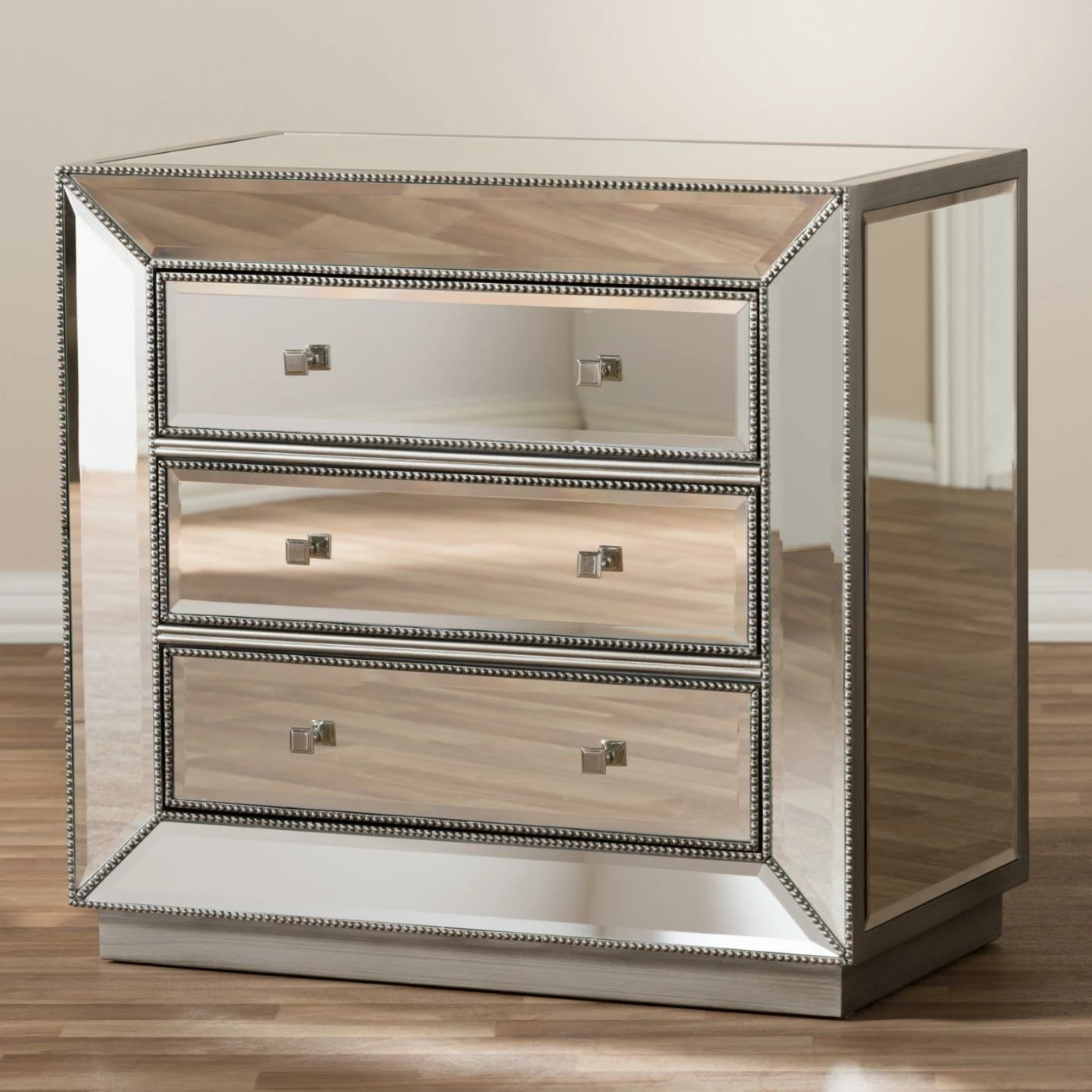 Coupon ⨠Chests Baxton Studio Edeline Mirrored 3-Drawer Chest 𧨠- Image 3