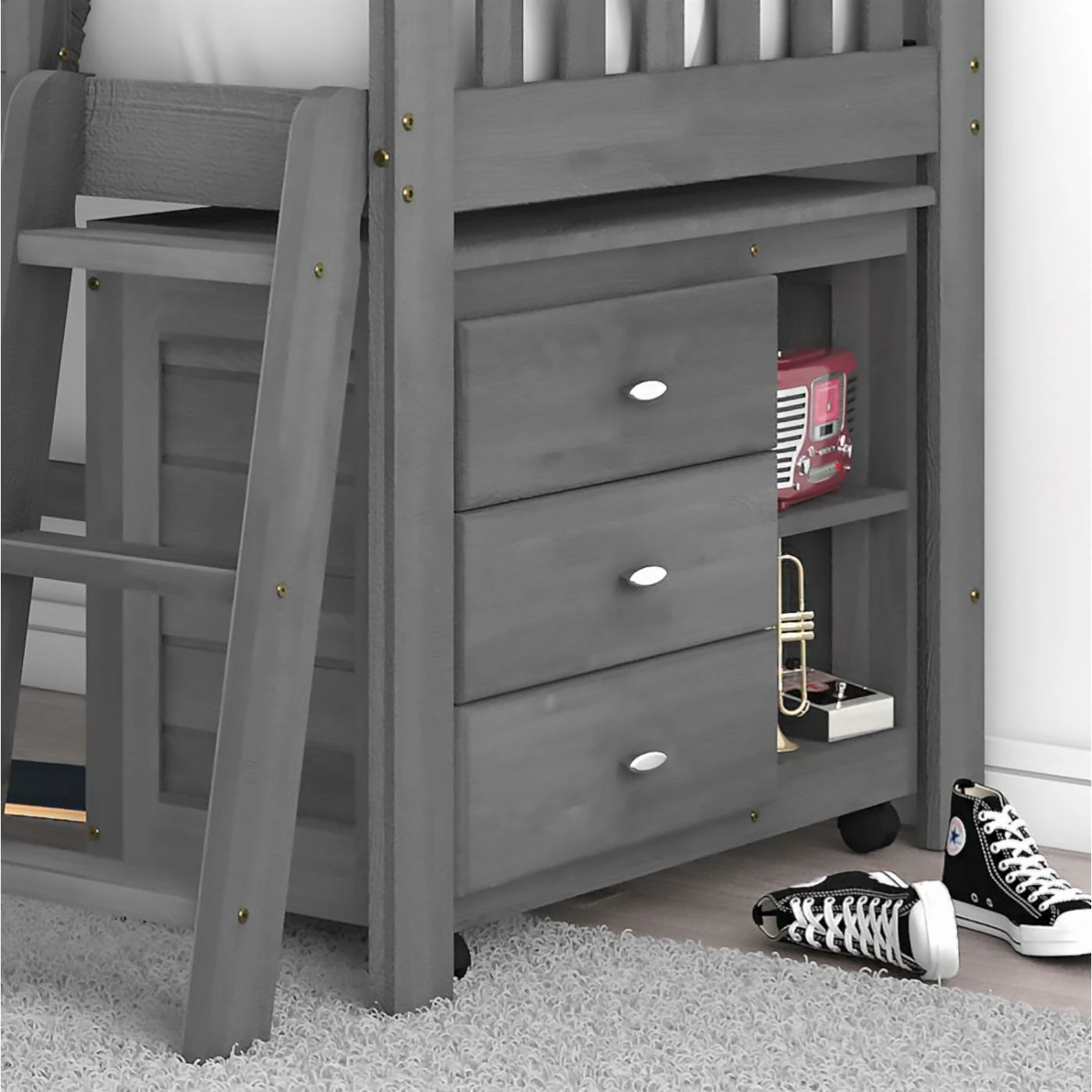 Best Pirce π₯ OS Home And Office Furniture Chests OS Home And Office Charcoal Gray Chest With Three Drawers β¨ - Image 2