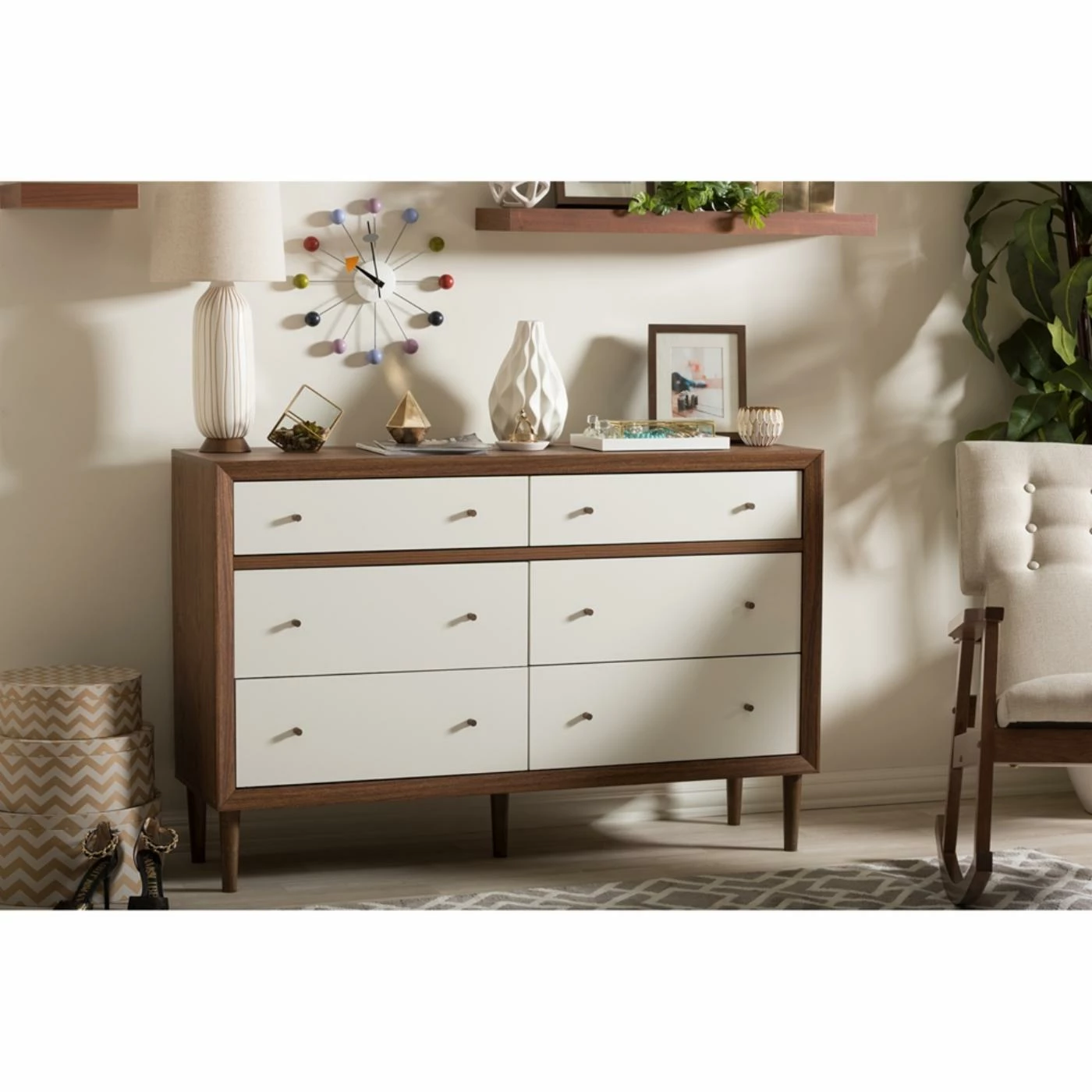 Outlet π₯° Dressers Baxton Studio Harlow 6 Drawer π Dresser β€οΈ - Image 2