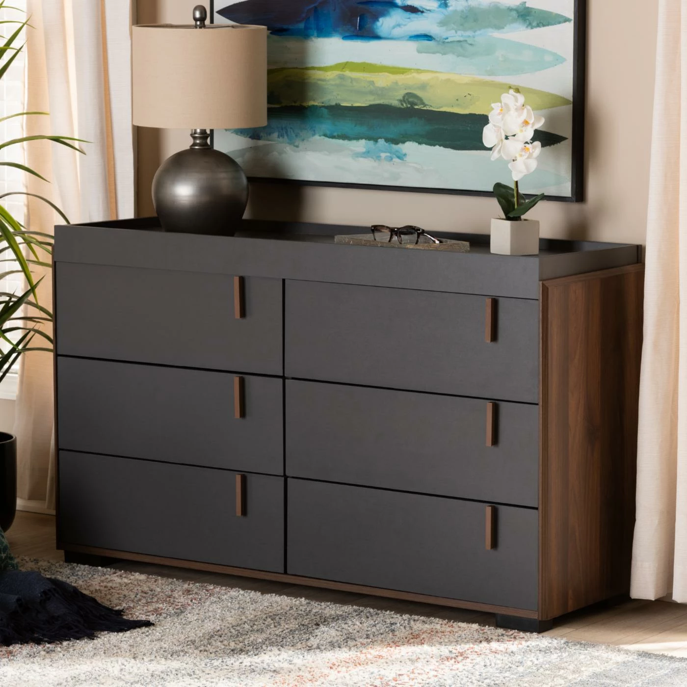 Best Pirce 💯 Dressers Baxton Studio Rikke 6 Drawer Modern 👗 Dresser 😍 - Image 2