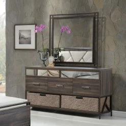 Best Pirce ⌛ Dressers Acme Furniture Adrianna 5 Drawer 👗 Dresser With Shelf ⭐