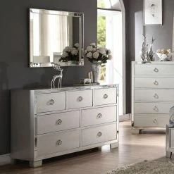 Discount ✔️ Dressers Acme Furniture Voeville II Platinum 7 Drawer 👗 Dresser With Optional Mirror 👏