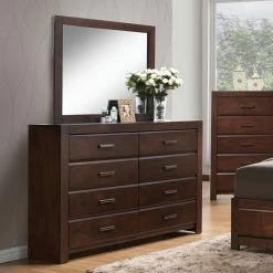 Promo 🥰 Dressers Acme Furniture Oberreit Walnut 8 Drawer 👗 Dresser With Optional Mirror ✨