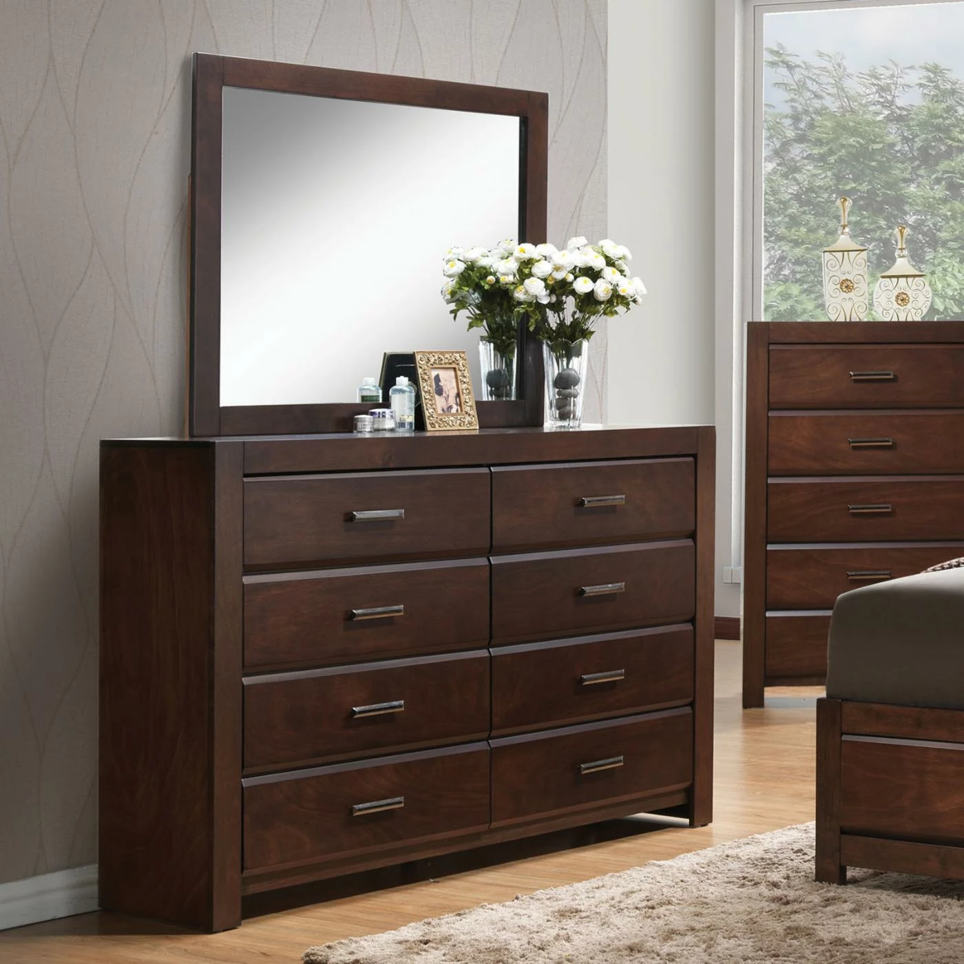 Promo π₯° Dressers Acme Furniture Oberreit Walnut 8 Drawer π Dresser With Optional Mirror β¨