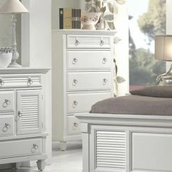 Budget ⌛ Chests Alpine Furniture Winchester 5-Drawer Chest - White ✔️