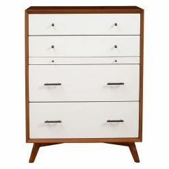 Discount 🎁 Chests Alpine Furniture Flynn 4 Drawer Two Tone Multifunction Chest 👍