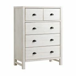 Best Sale 🎉 Chests Alaterre Furniture Windsor 5-Drawer Chest Of Drawers - Driftwood White ✔️