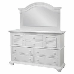 Promo 👏 Bedroom 👗 Dressers American Woodcrafters Cottage Traditions 6 Drawer High 👗 Dresser - Eggshell White 🧨