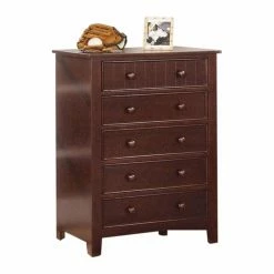 Hot Sale ๐ Chests Benzara Transitional Brown 5 Drawer Bedroom Chest ๐