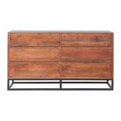 Budget 🌟 Bedroom 👗 Dressers Benzara Modern Acacia 6 Drawer 👗 Dresser 😍