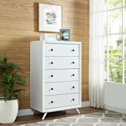 Promo 🔔 Chests Modway Tracy 5 Drawer Chest - White 😉