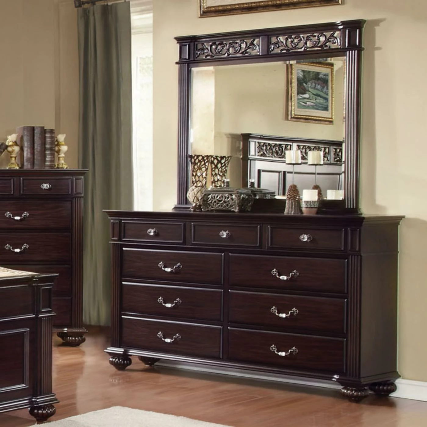Top 10 โญ Dressers Furniture Of America Poneta Stylish 9 Drawer ๐ Dresser - Dark Walnut ๐