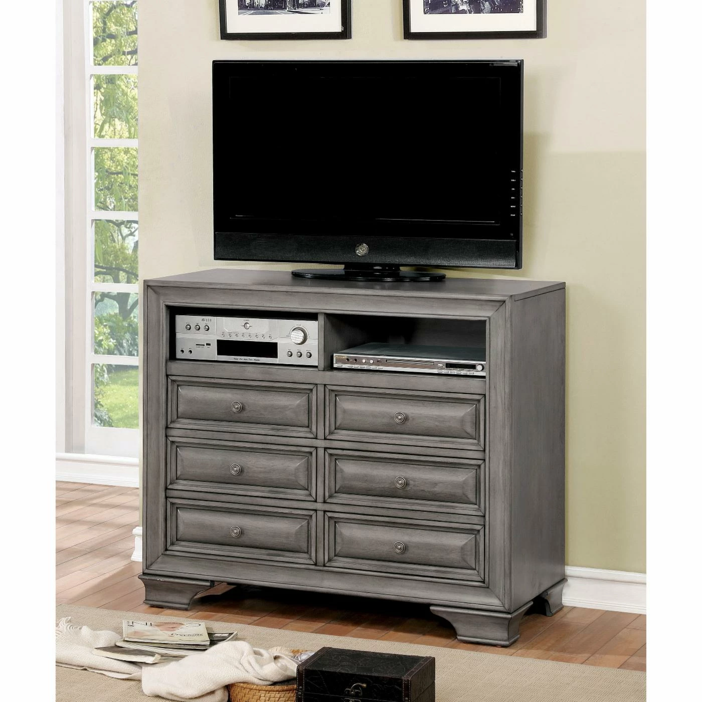 Coupon ๐ฅ Media Chests & ๐ Dressers Furniture Of America Damien Wooden 6 Drawer Media Chest โ