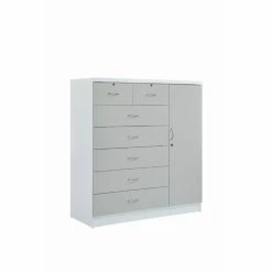 Best Pirce 🎉 Dressers Hodedah 7 Drawer Locking Bedroom Chest With Door And 3 Shelves ⭐