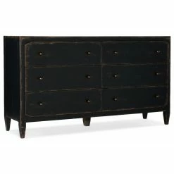 Best Pirce ⌛ Bedroom 👗 Dressers Hooker Furniture Ciao Bella Six-Drawer 👗 Dresser- Black ⭐