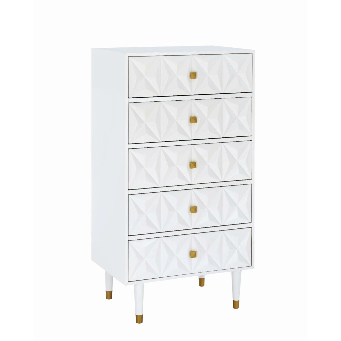 Best Sale ๐ Bedroom ๐ Dressers Linon Geo 5-Drawer ๐ Dresser - White โค๏ธ
