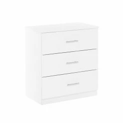 Best Sale 🎉 Dressers Furinno Tidur Simple Design 3-Drawer 👗 Dresser With Handle, Solid White ⭐