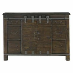 Budget ⭐ Media Chests & 👗 Dressers Magnussen Pine Hill 6 Drawer Sliding Door Media Chest 😉