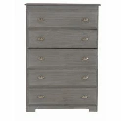 Best deal 👏 Chests OS Home And Office Furniture Solid Pine Five Drawer Chest In Charcoal Gray 👏