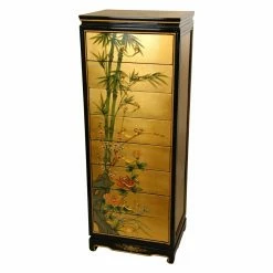 Promo 😍 Lingerie Chests Oriental Furniture Gold Leaf Eight Drawer Cabinet 👍