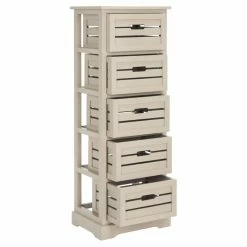 Wholesale 👏 Lingerie Chests HN Home Gunnison Modern Farmhouse 5 Drawer Cabinet 🔔