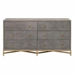 Outlet 👍 Dressers Orient Express Furniture Strand Shagreen 6 Drawer Double 👗 Dresser 🔔