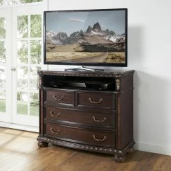Coupon 🌟 Media Chests & 👗 Dressers Steve Silver Co. Monte Carlo 4 Drawer Bedroom Media Chest 🎁
