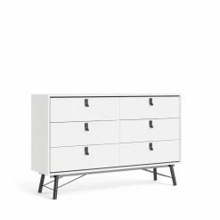 Wholesale ✨ Dressers Tvilum Ry 6 Drawer Double 👗 Dresser - White/Black 👏