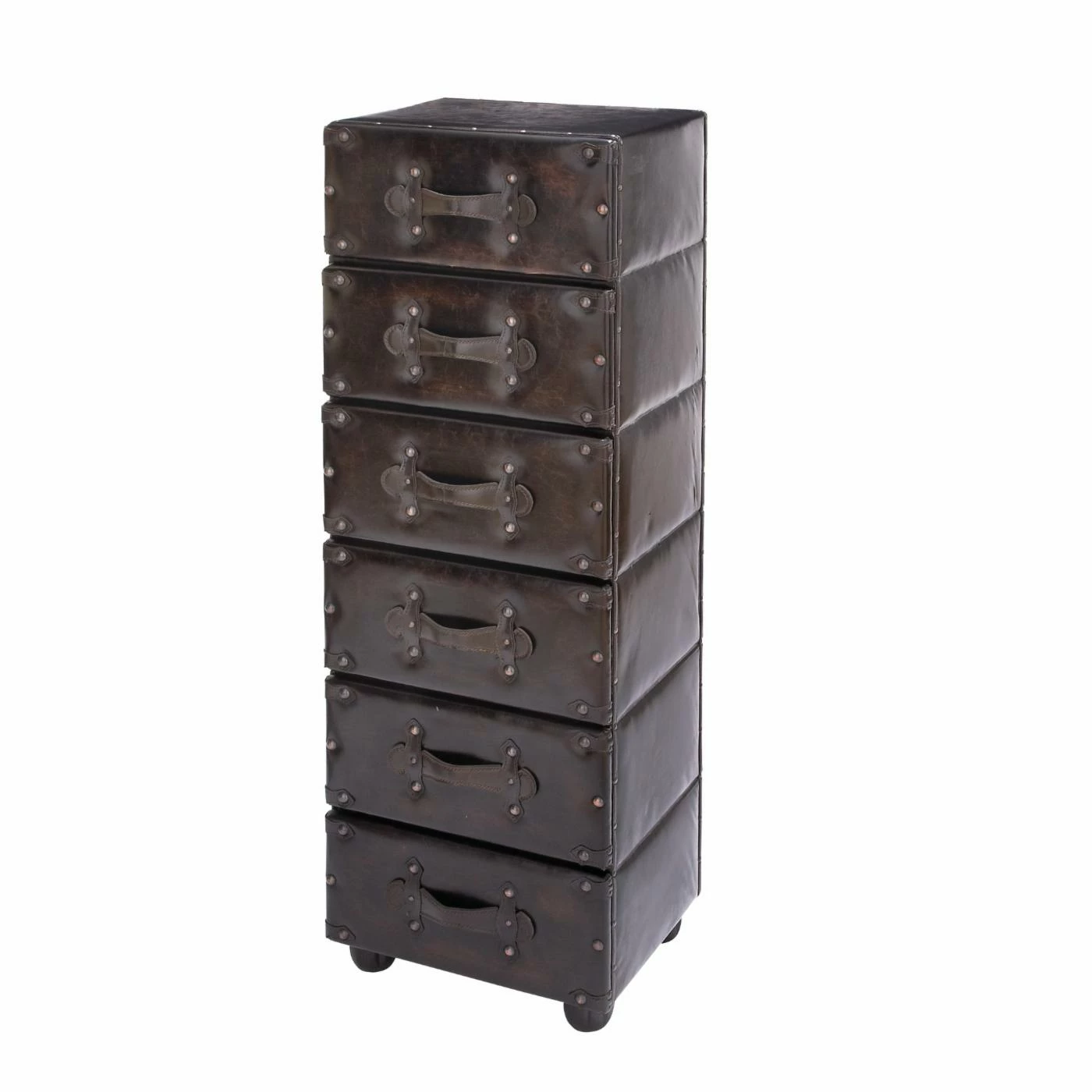 Discount β€οΈ Lingerie Chests DecMode 6 Drawer Dark Leather Lingerie Chest π