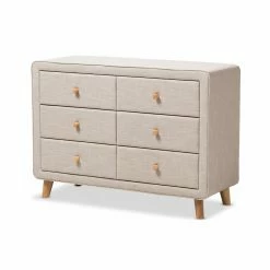 Cheap ❤️ Dressers Baxton Studio Jonesy Upholstered 6-Drawer 👗 Dresser 🛒