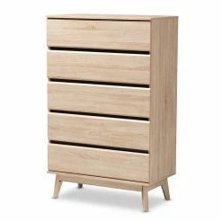 Top 10 😍 Chests Baxton Studio Miren Mid-Century Modern 5 Drawer Chest 🔥