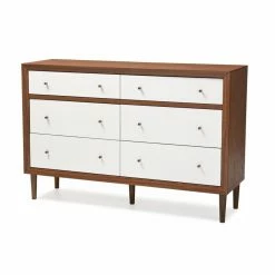 Outlet 🥰 Dressers Baxton Studio Harlow 6 Drawer 👗 Dresser ❤️