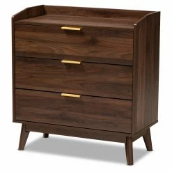 Best deal 💯 Chests Baxton Studio Lena 3 Drawer Wood Chest ⌛