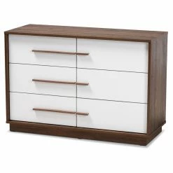 Cheap 🧨 Dressers Baxton Studio Mette Two-Tone Finished 6 Drawer Wood Double 👗 Dresser 👏