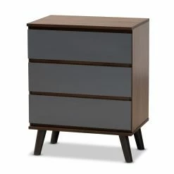 Coupon 🎉 Baxon Studio 👗 Dressers Baxton Studio Roldan 3 Drawer Bedroom Chest 🤩