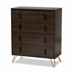 Budget ❤️ Baxon Studio 👗 Dressers Baxton Studio Baldor 4 Drawer Bedroom Chest 🤩