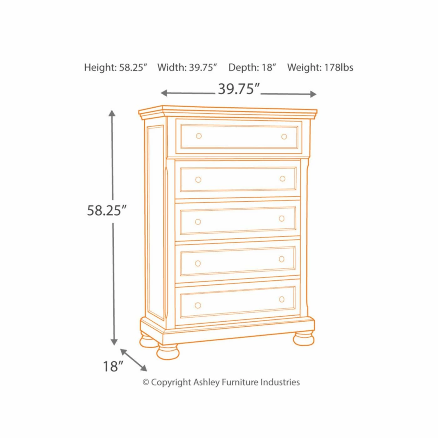 Best deal π Chests Signature Design By Ashley Flynnter 5 Drawer Chest π - Image 5