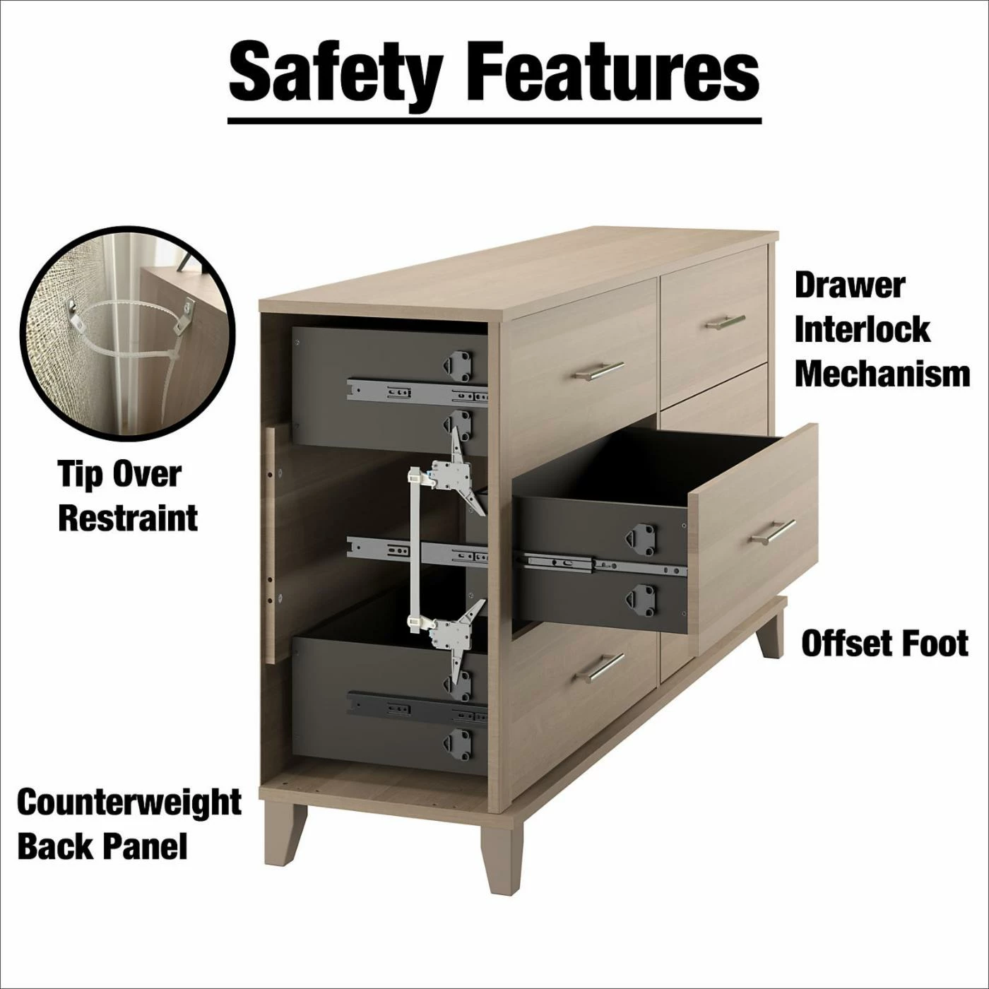 Outlet π₯ Dressers Bush Furniture Somerset 6 Drawer π Dresser π - Image 5