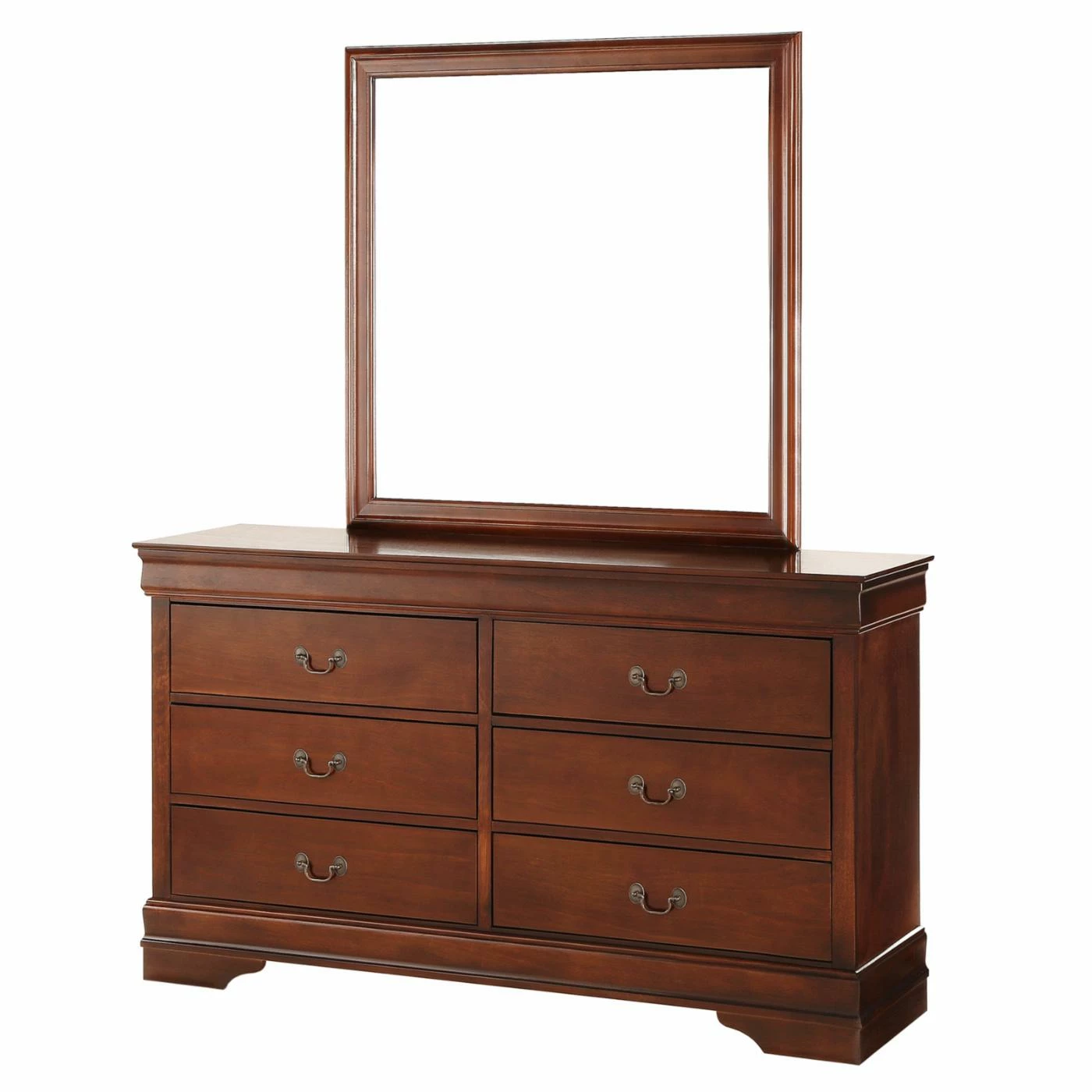 Hot Sale π Media Chests & π Dressers Weston Home Hayworth 6 Drawer π Dresser With Mirror - Brown π - Image 5