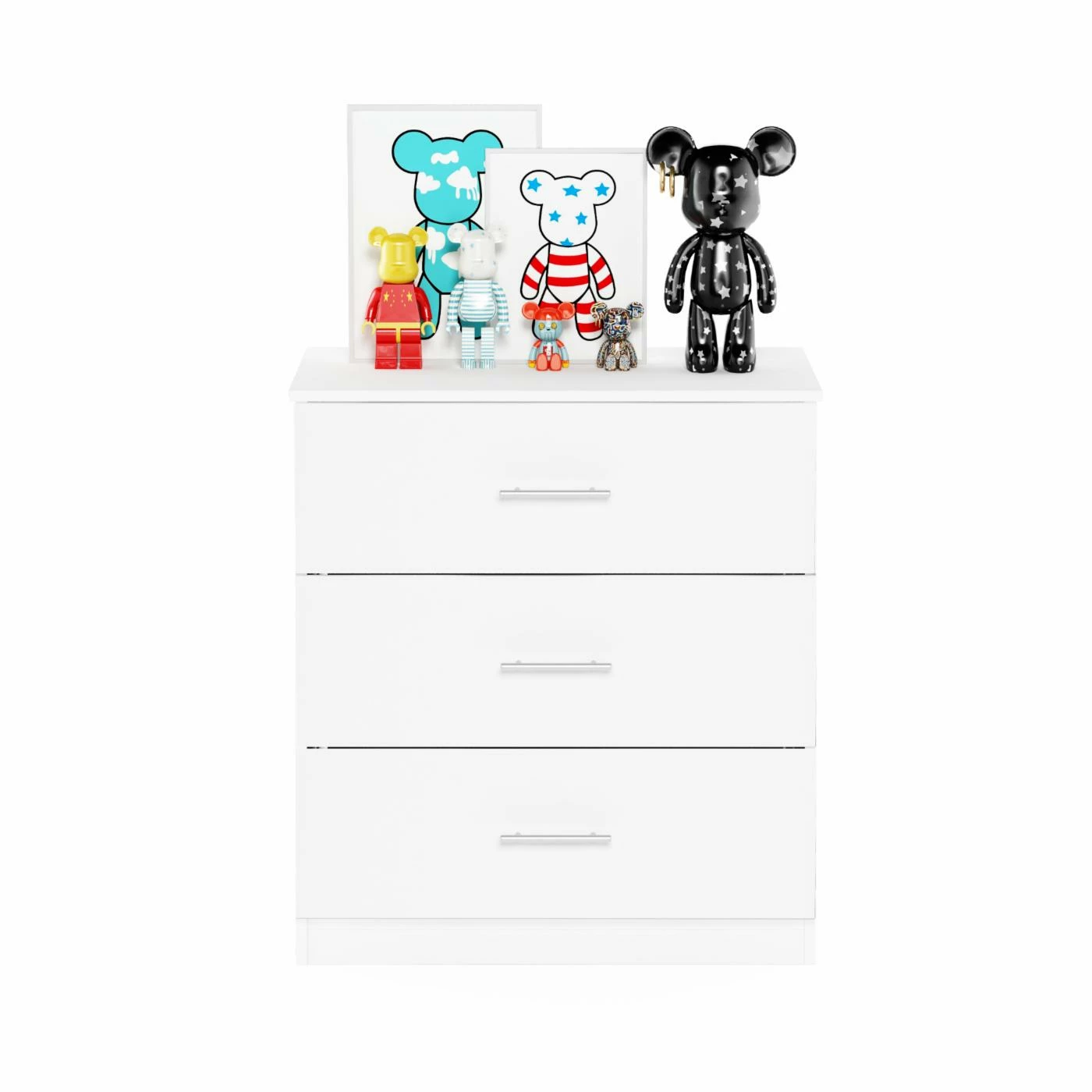 Best Sale ๐ Dressers Furinno Tidur Simple Design 3-Drawer ๐ Dresser With Handle, Solid White โญ - Image 5